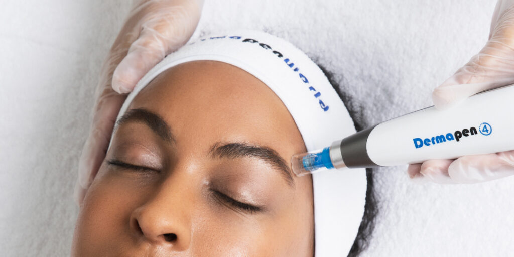 Woman receiving Dermapen 4 microneedling